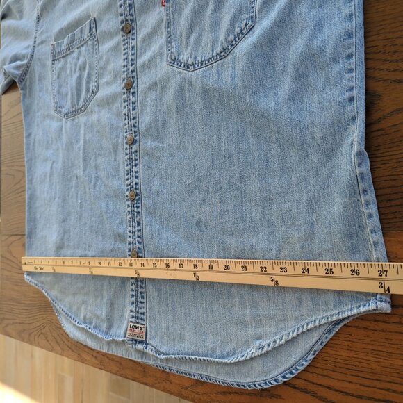Levi's Vintage‎ Denim Button up Shirt XXL Thrashed faded distressed long sleeve - Picture 13 of 16